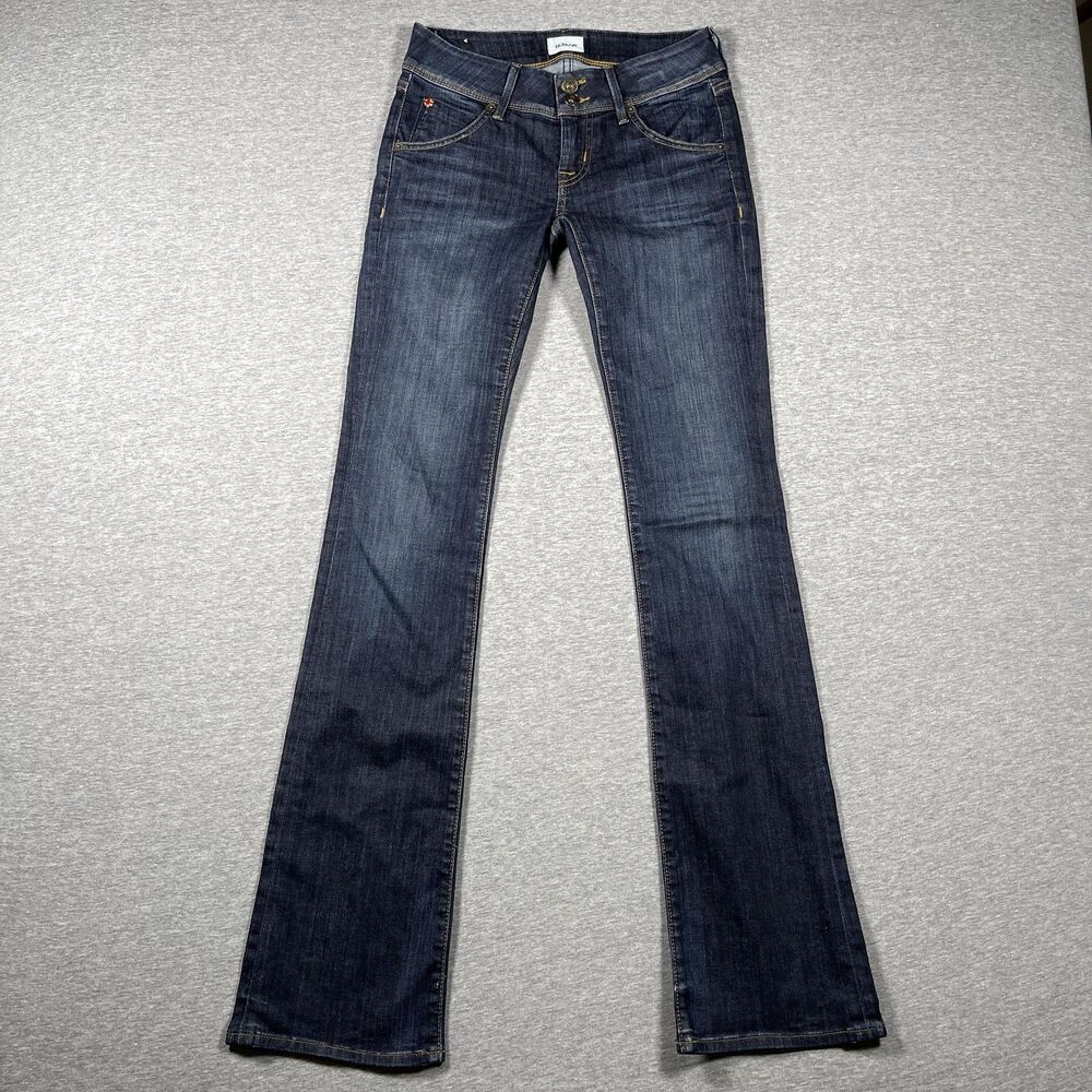 Hudson Jeans Womens 24 Blue Bootcut Mid Rise Dark Wash Denim Slim Fit